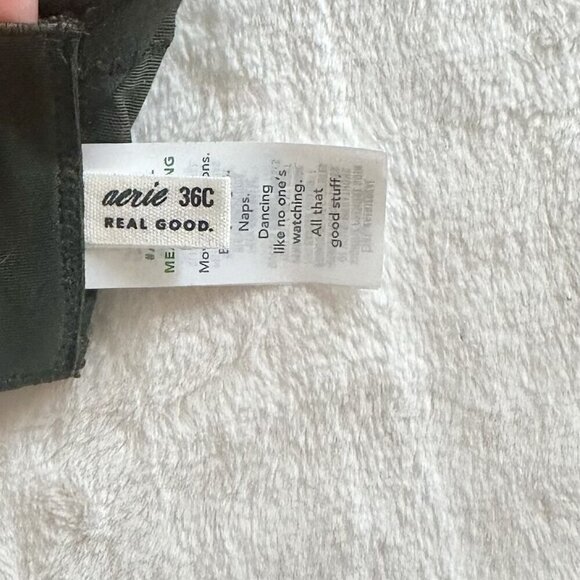 NWT Aerie Dark Green Real Power Wireless Push Up Joy Convertible Lace Bra - 36C - Picture 2 of 7